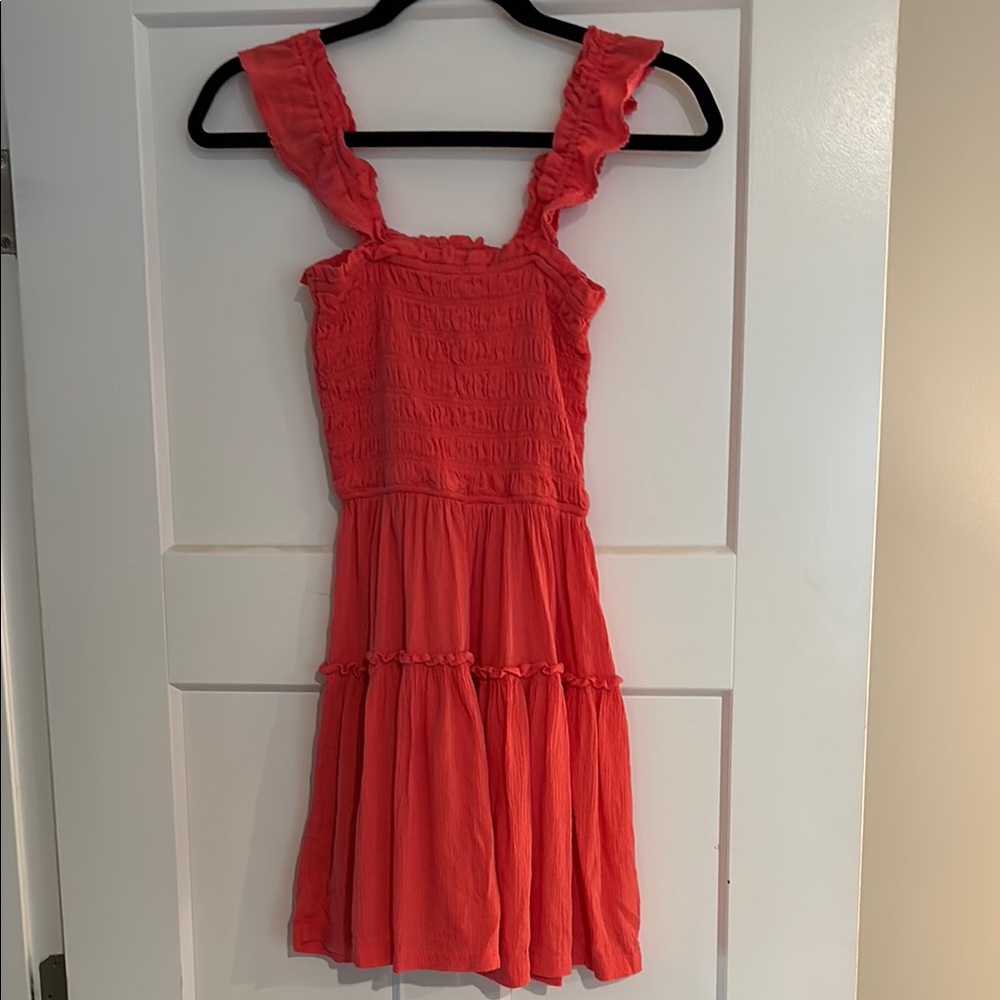 Aerie Vibrant Coral Ruffle Top